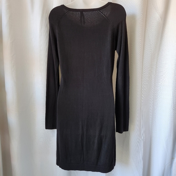 Seraphine Black Long Sleeve Maternity Sweater Dress Size 6 With Gold Accents - Picture 3 of 6